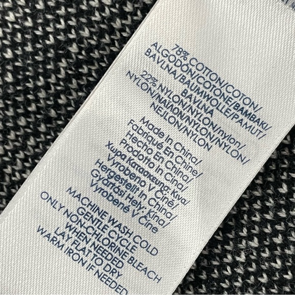 Chaps Sweater Jacket Women Large Black Plaid Asymmetrical Zip NWT T184 - Picture 10 of 12